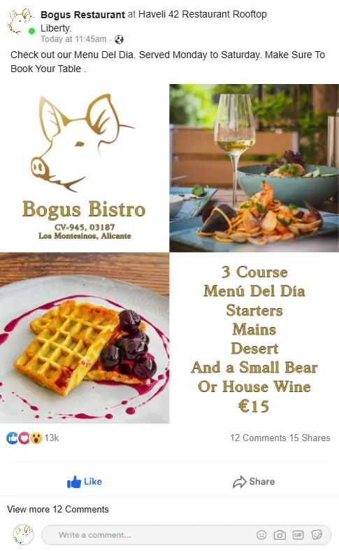 Menu Del Dia