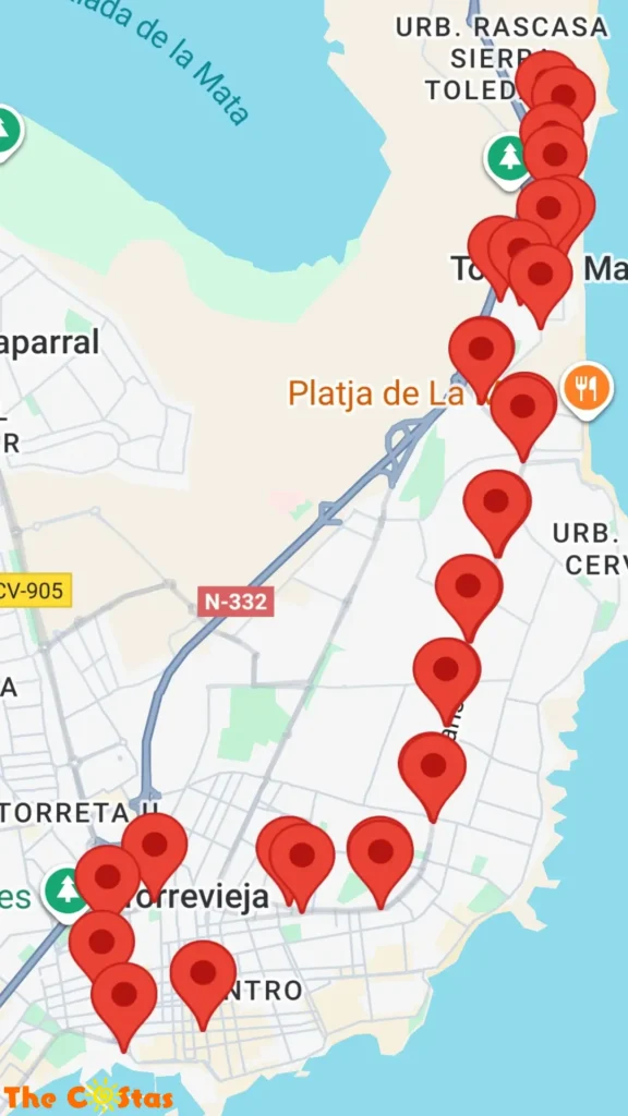 Bus Route A2 Torrevieja - La Mata - Via Av Paris