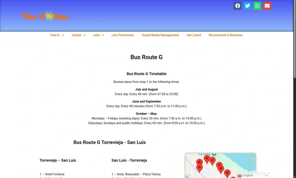 Torrevieja Bus Route G