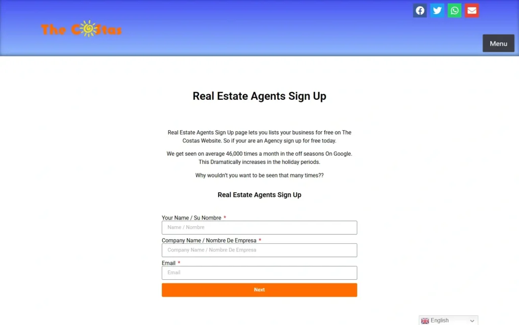 Real Estate Agents Sign Up
