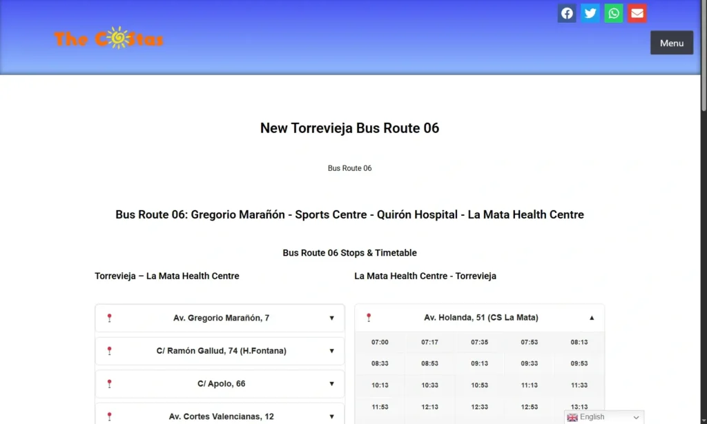 New Torrevieja Bus Route 06