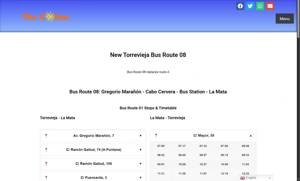 New Torrevieja Bus Route 08