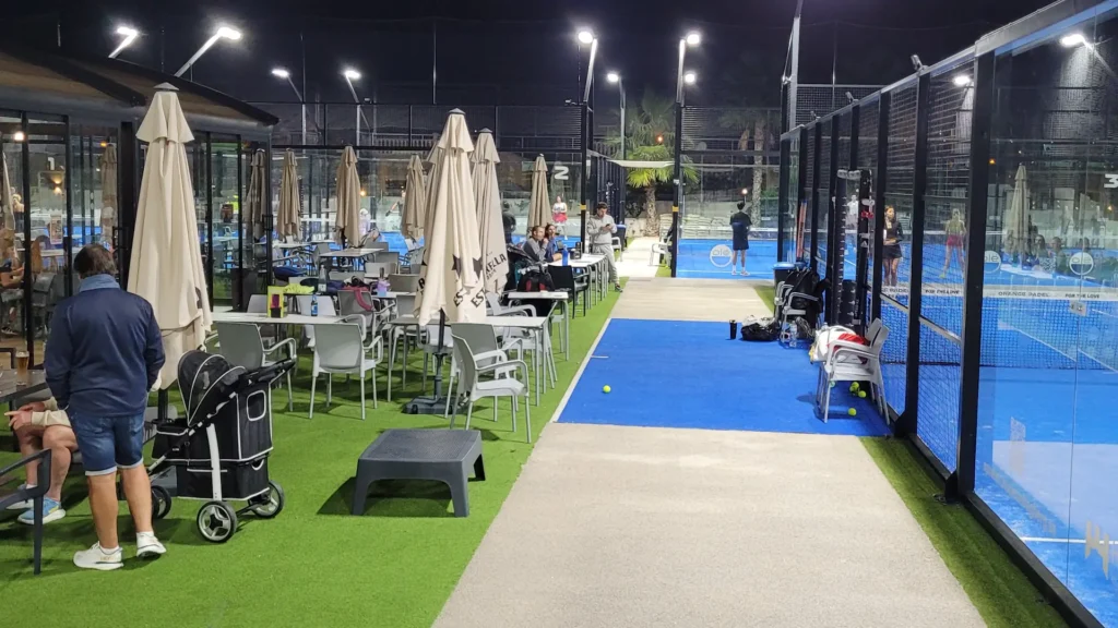 Orange Padel Bar Outdoor Seating And Courts